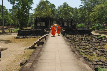 Monks visiting Baphuon Temple - Cambodia